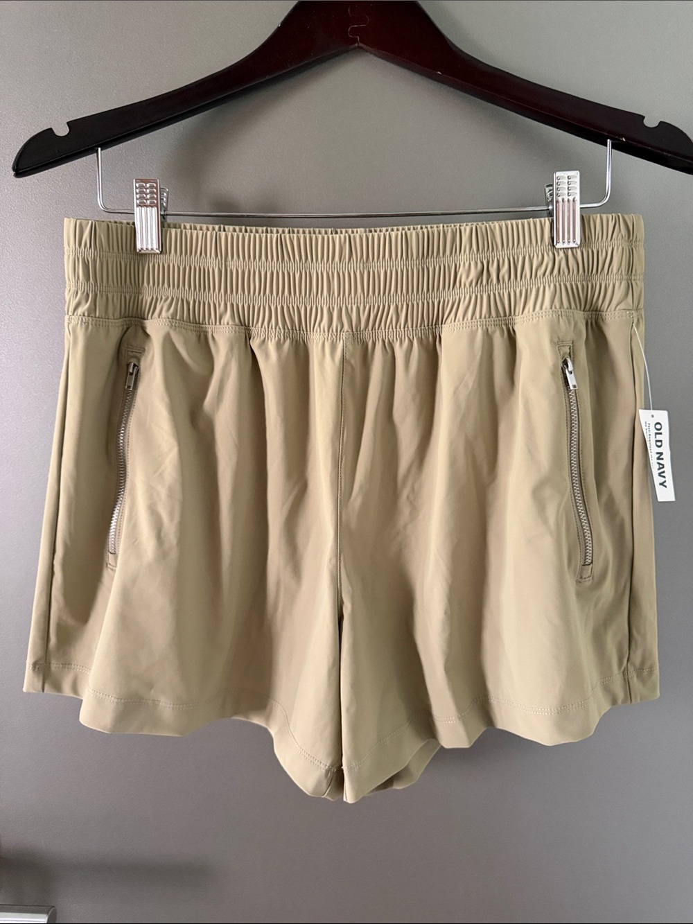 Old Navy Women's Tan Elastic-Waist Athletic Shorts